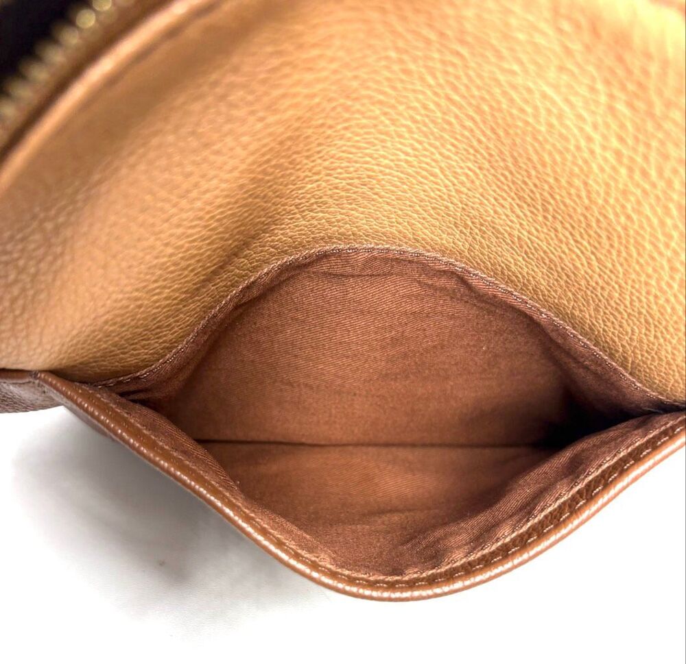 Fossil Cognac Brown & Tan Leather Crossbody Bag Two Tone Adjustable Strap - Picture 4 of 8